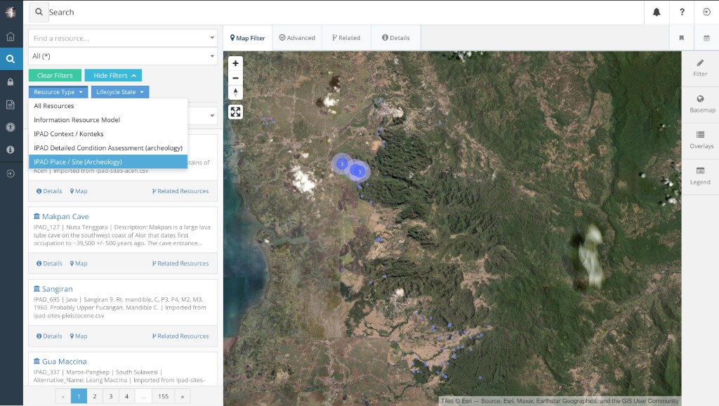 IPAD map and search results